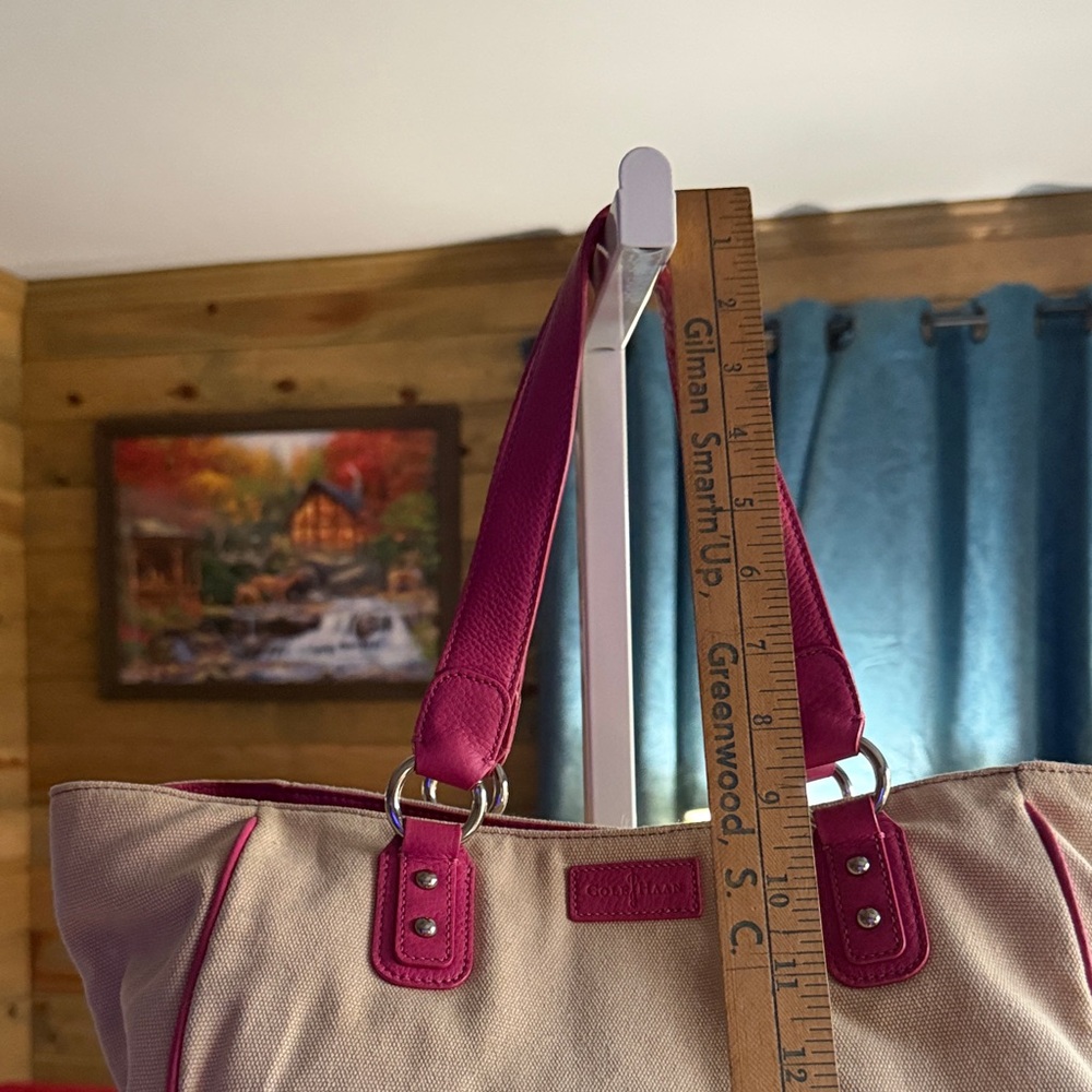 Cole Haan Tan and Pink Tote Bag - Picture 4 of 13